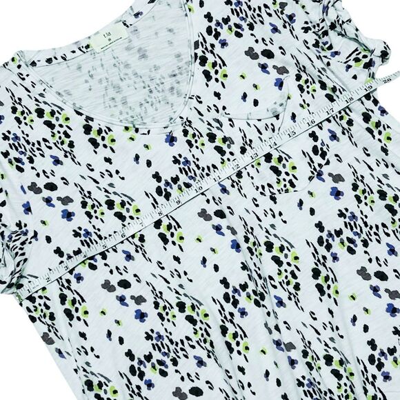 T.LA ANTHROPOLOGIE NWT Short Sleeve Abstract Floral V-Neck T-Shirt M - Picture 8 of 13